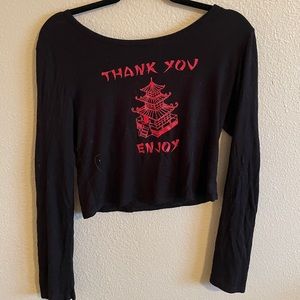 “thank you, enjoy” crop top
